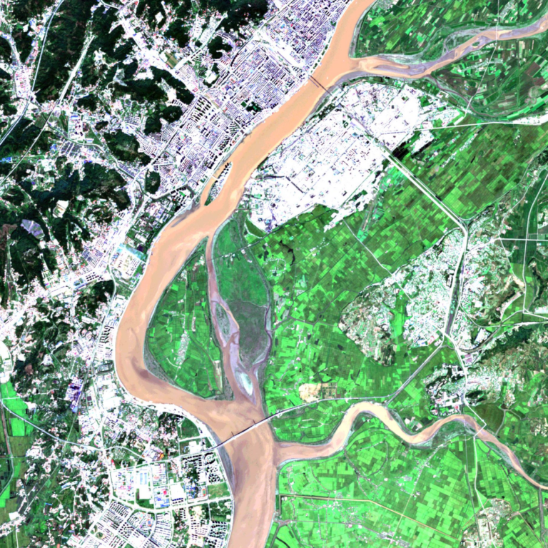 Satellite image of the month - January - Yalu River (People's Republic ...