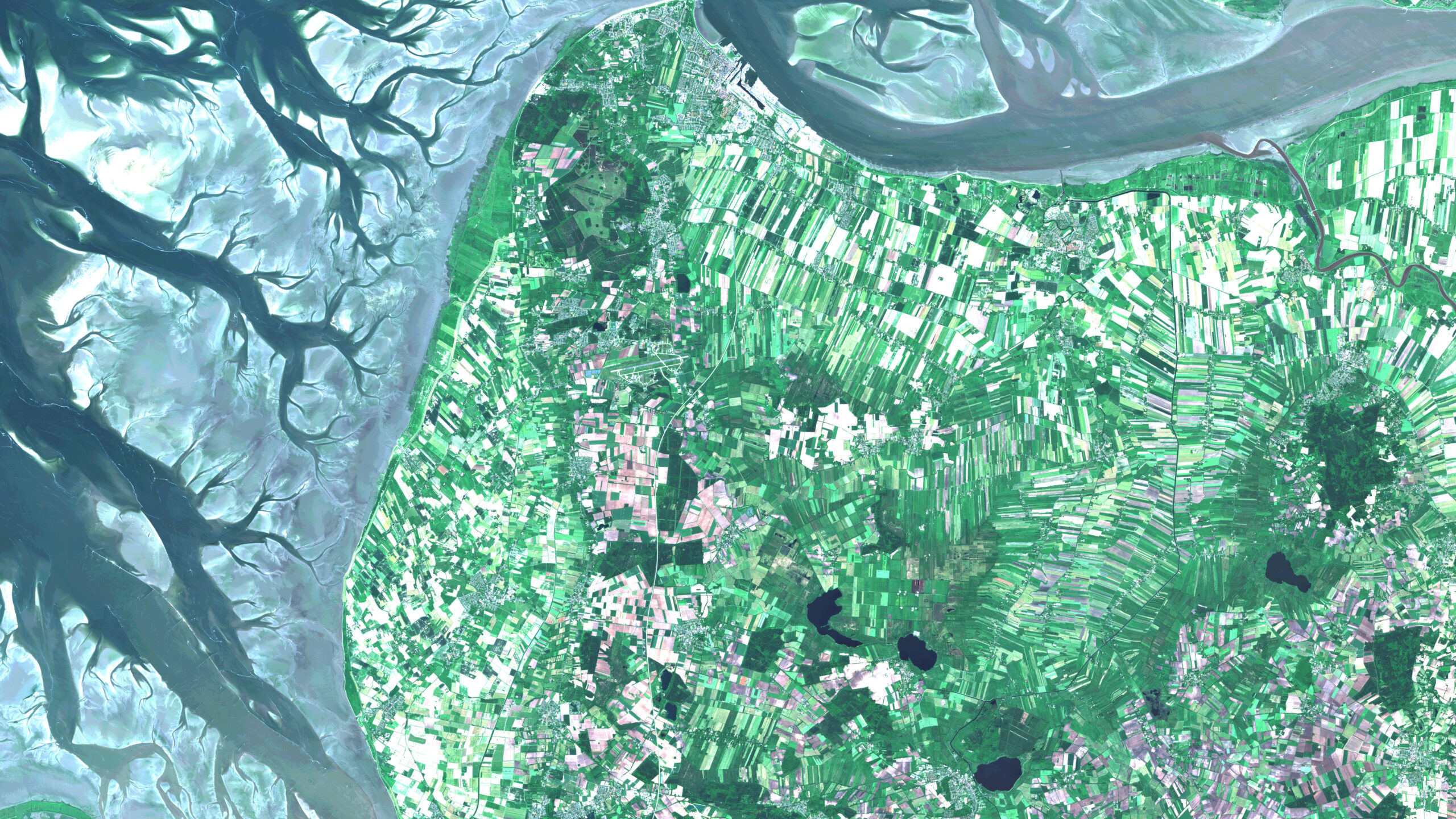 Satellitenbild, das u.a. das Ahlenmoor, Niedersachsen abbildet