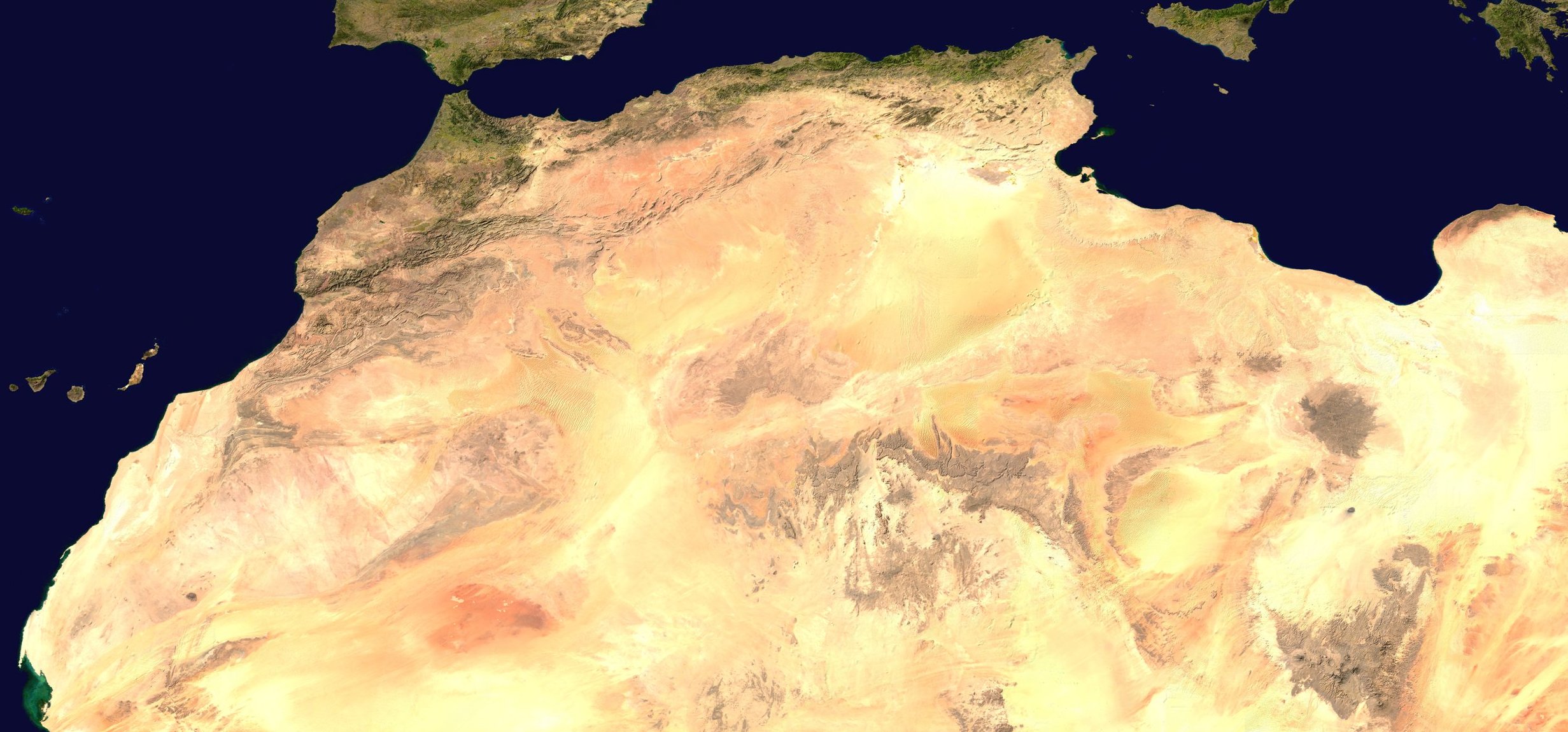 Satellitenaufnahme von Nordafrika