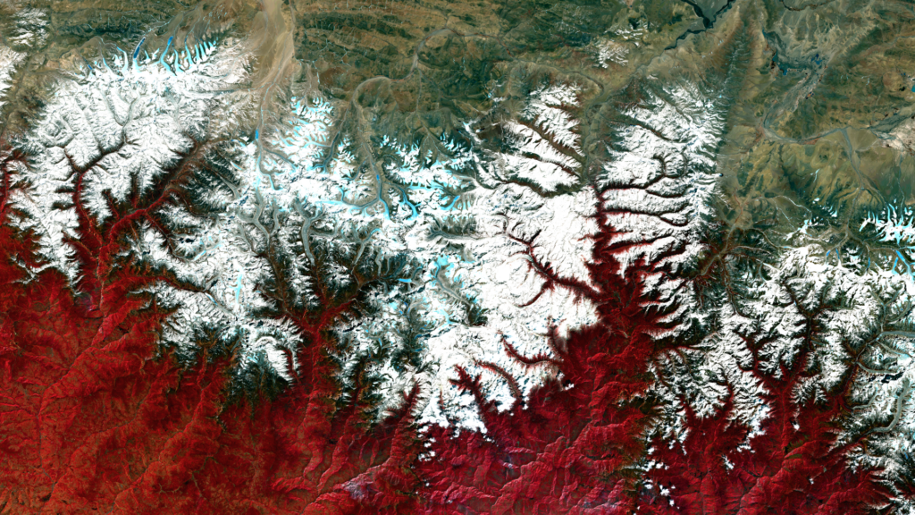 Satellite image of the month December 2014: Mahalangur Himal (Nepal/China)