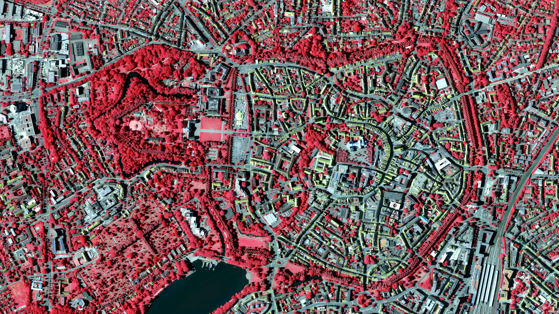 DOP von Münster (Deutschland) von Geobasis NRW (2024) – erstellt durch mundialis